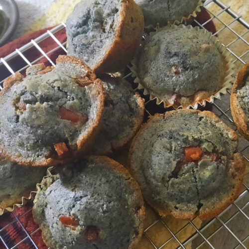 stack-of-bacon-blue-corn-muffins-with-Hatch-chiles-on-cooling-rack