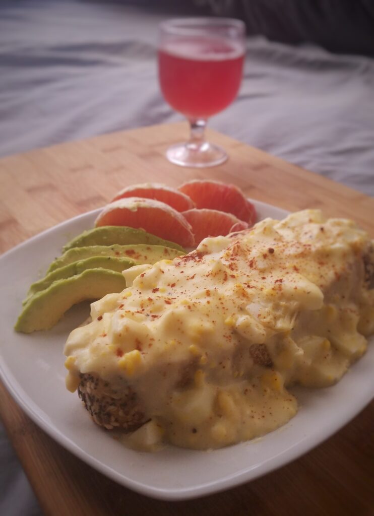 side-view-closeup-paprika-garnished-creamed-eggs-on-toast