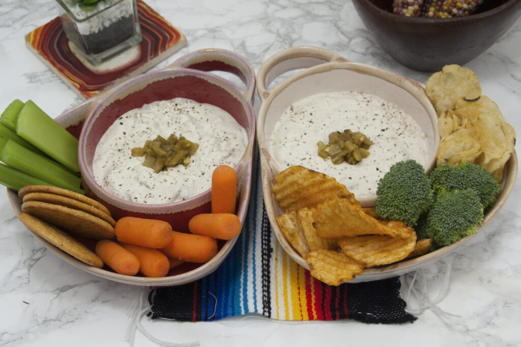 celery-carrots-broccoli-crackers-and-chips-served-with-Hatch-horsey-sauce-to-dip-use-up-leftover-Hatch-green-chiles