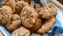 basketful-oatmeal-triple-chip-cookies-with-blue-and-white-linen